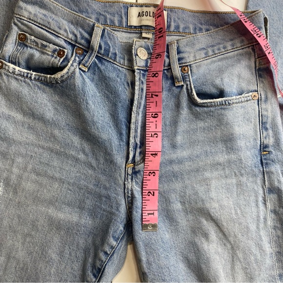 Agolde Sophie Distressed Raw Hem Organic Cotton Lyocell Blend Mid Rise? 24 - Picture 13 of 16